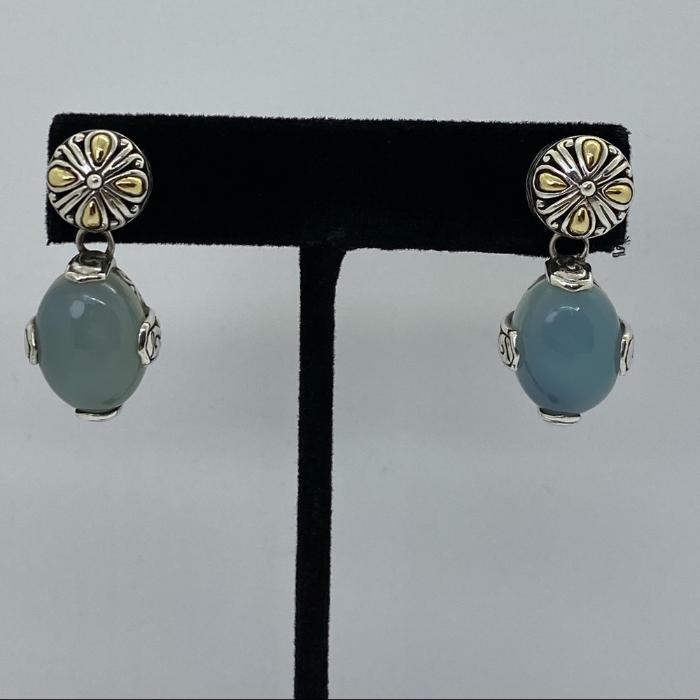 Samuel B. ✨ 18kt & 925 chalcedony dangle earrings